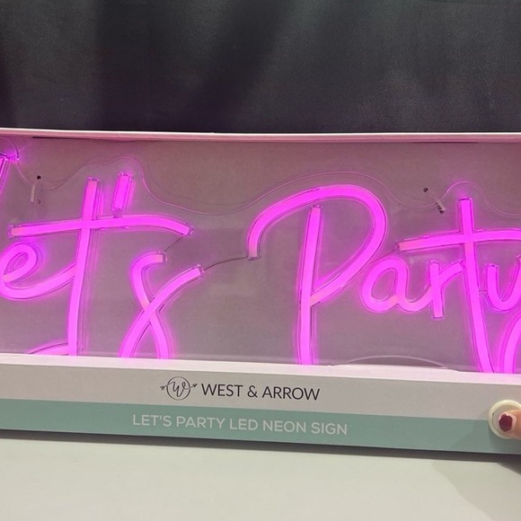 Let’s Party Pink LED Neon Sign - Picture 3 of 3